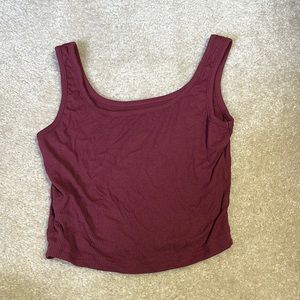 maroon cropped tank